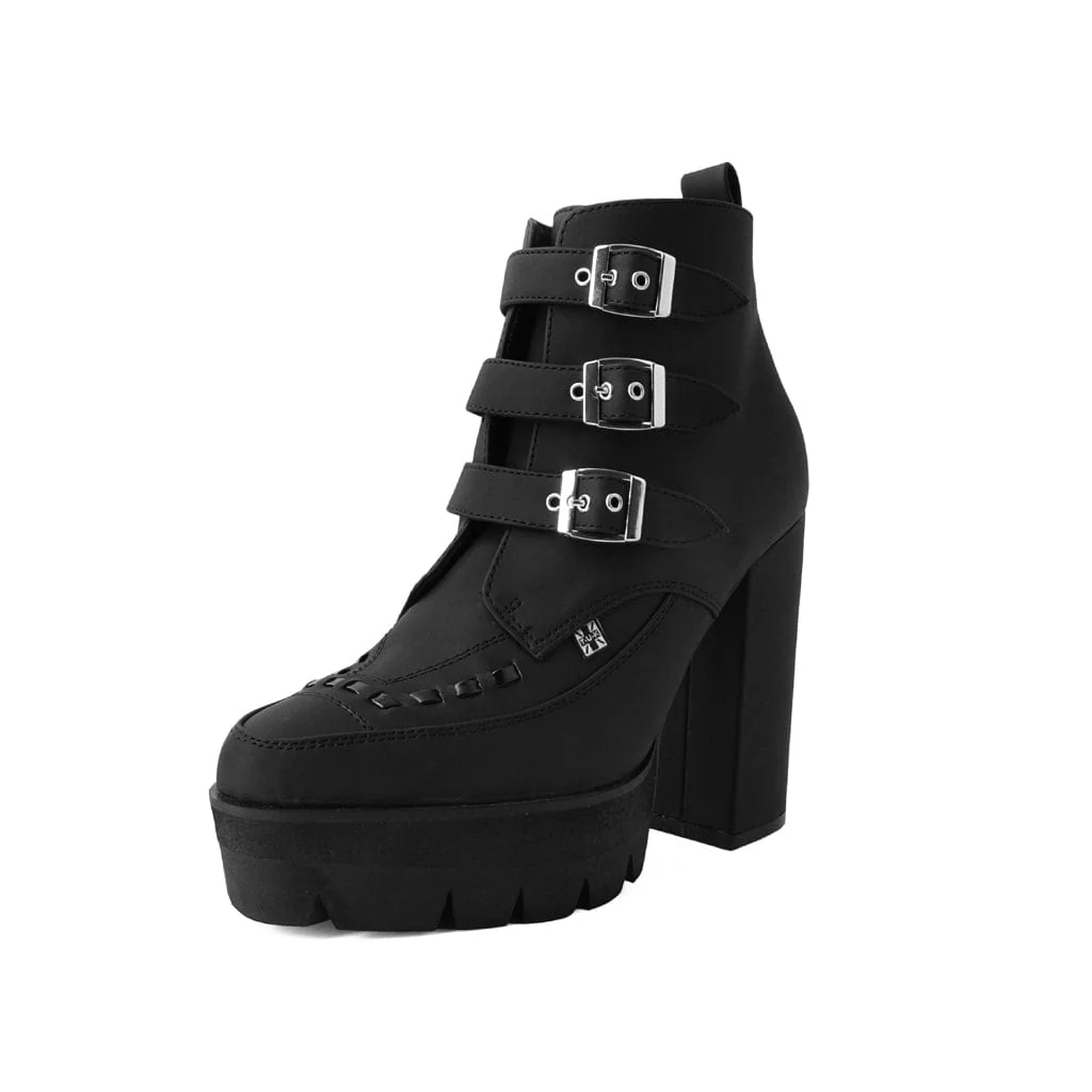 Rockstar Pointed Platform 3-Buckle Boot Black - Image 2