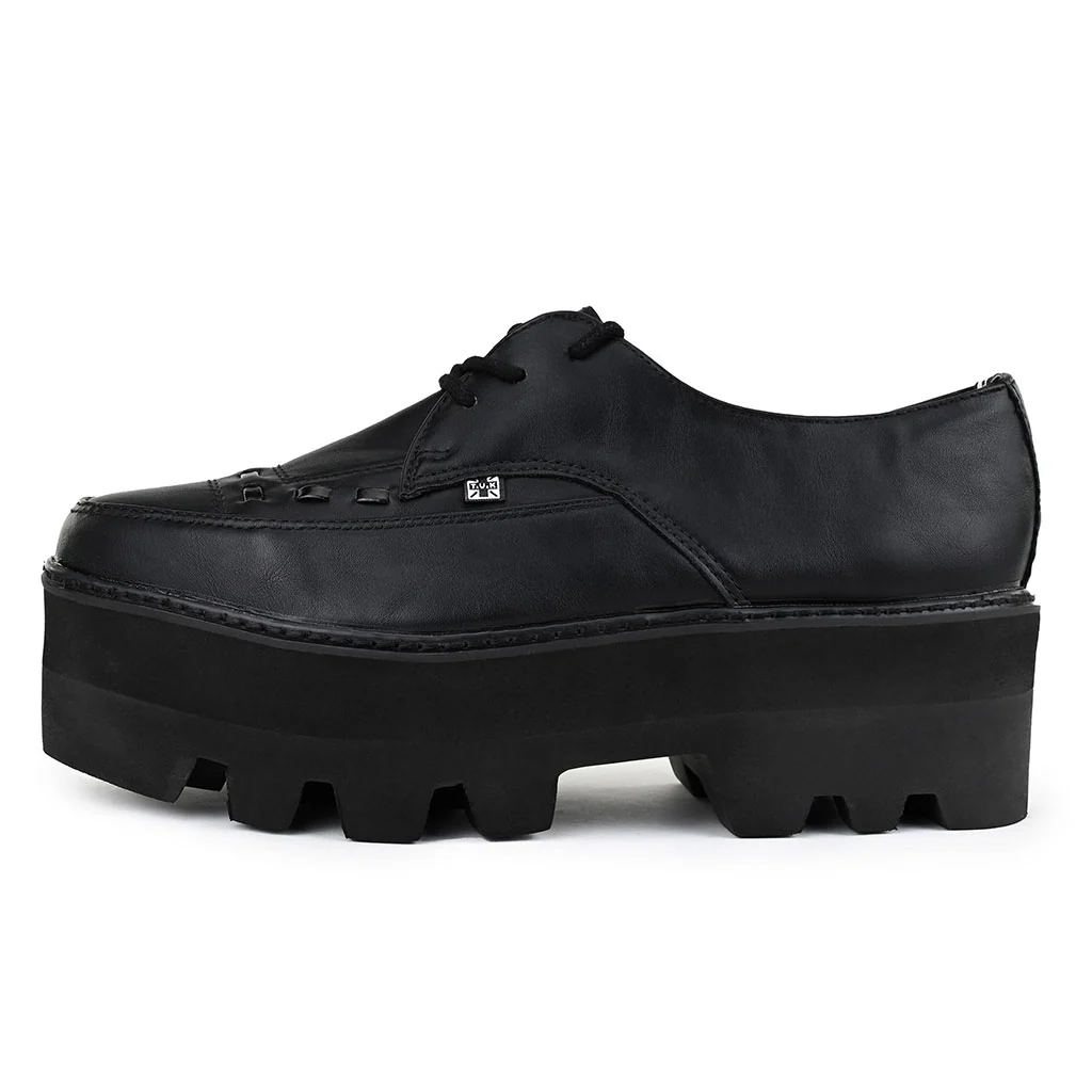 Dino Lug Pointed Creeper Black Vegan Leather