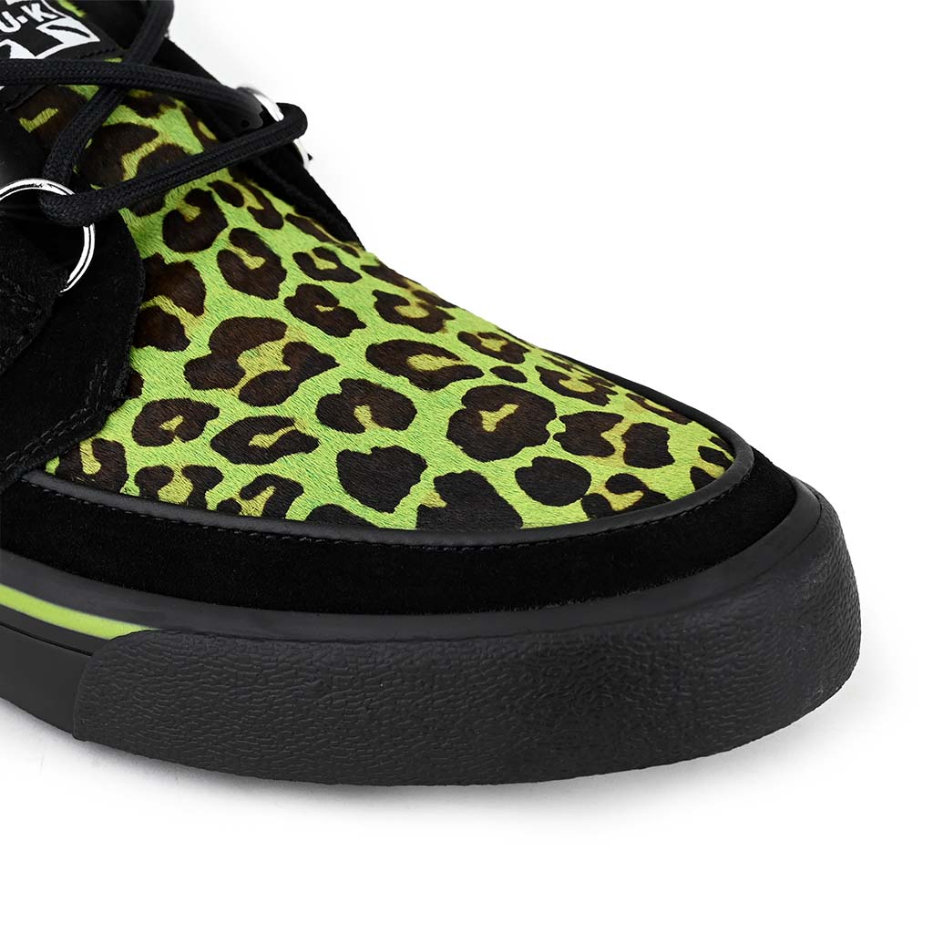 Creeper Sneaker  Neon Green Hair & Black Suede - Image 4