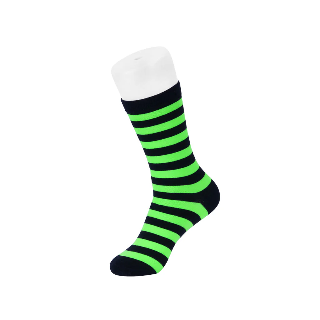Crew Sock Black & Green Stripe Men's