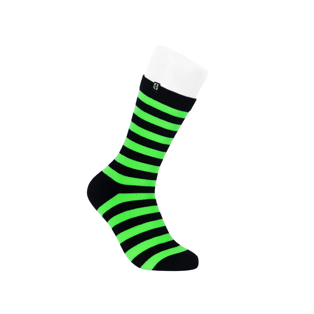 Crew Sock Black & Green Stripe Men's - Image 2