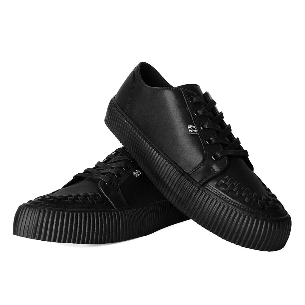 Ribbed Sole Sneaker Black Leather - Image 3