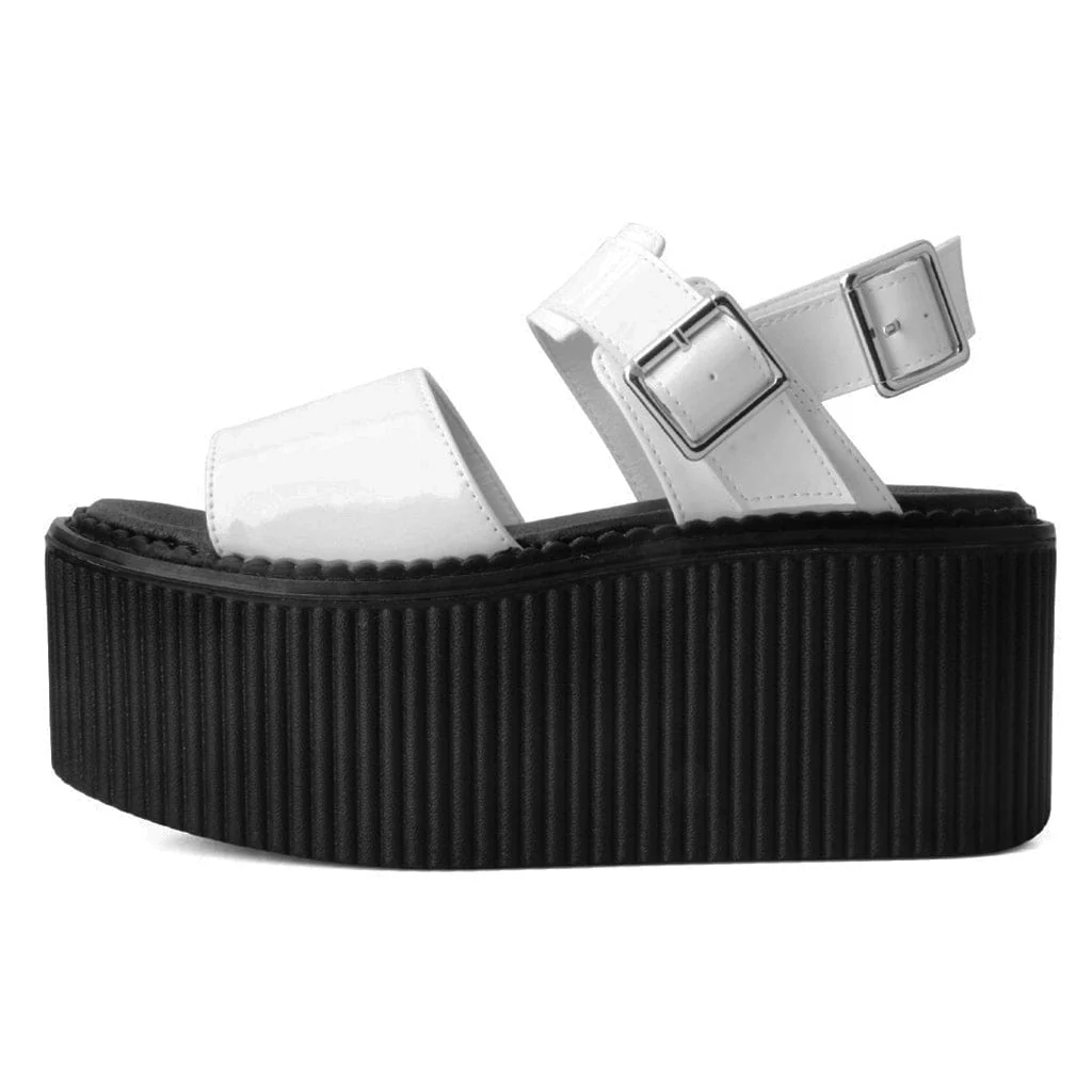 Strato Sandal White Patent Faux Leather